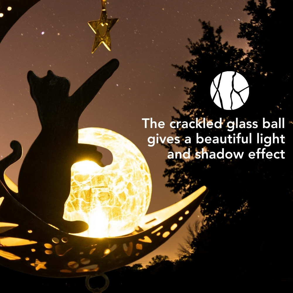 I Love You To The Moon & Back- The Ultimate Garden Solar Lantern for Cat Lovers