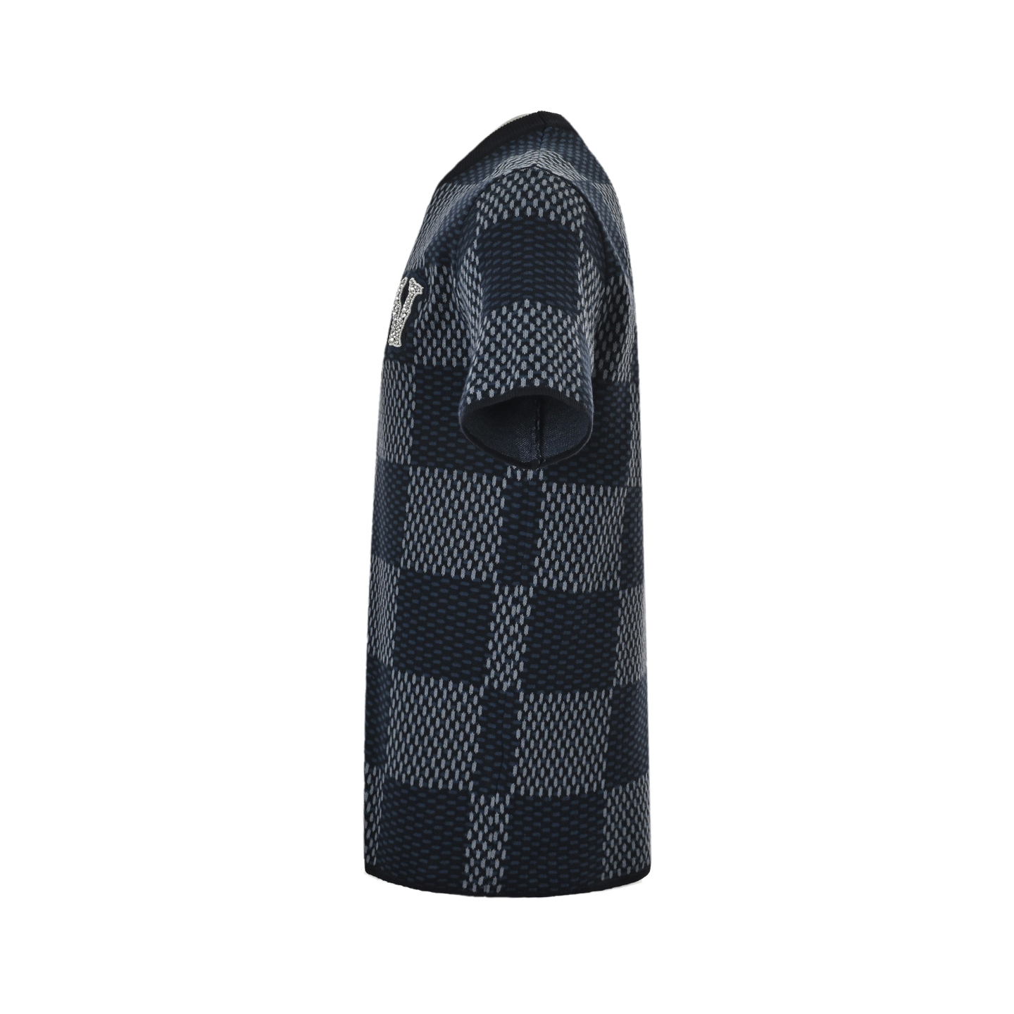 Louis Vuitton Pharrell diamond logo checkerboard knitted short sleeves