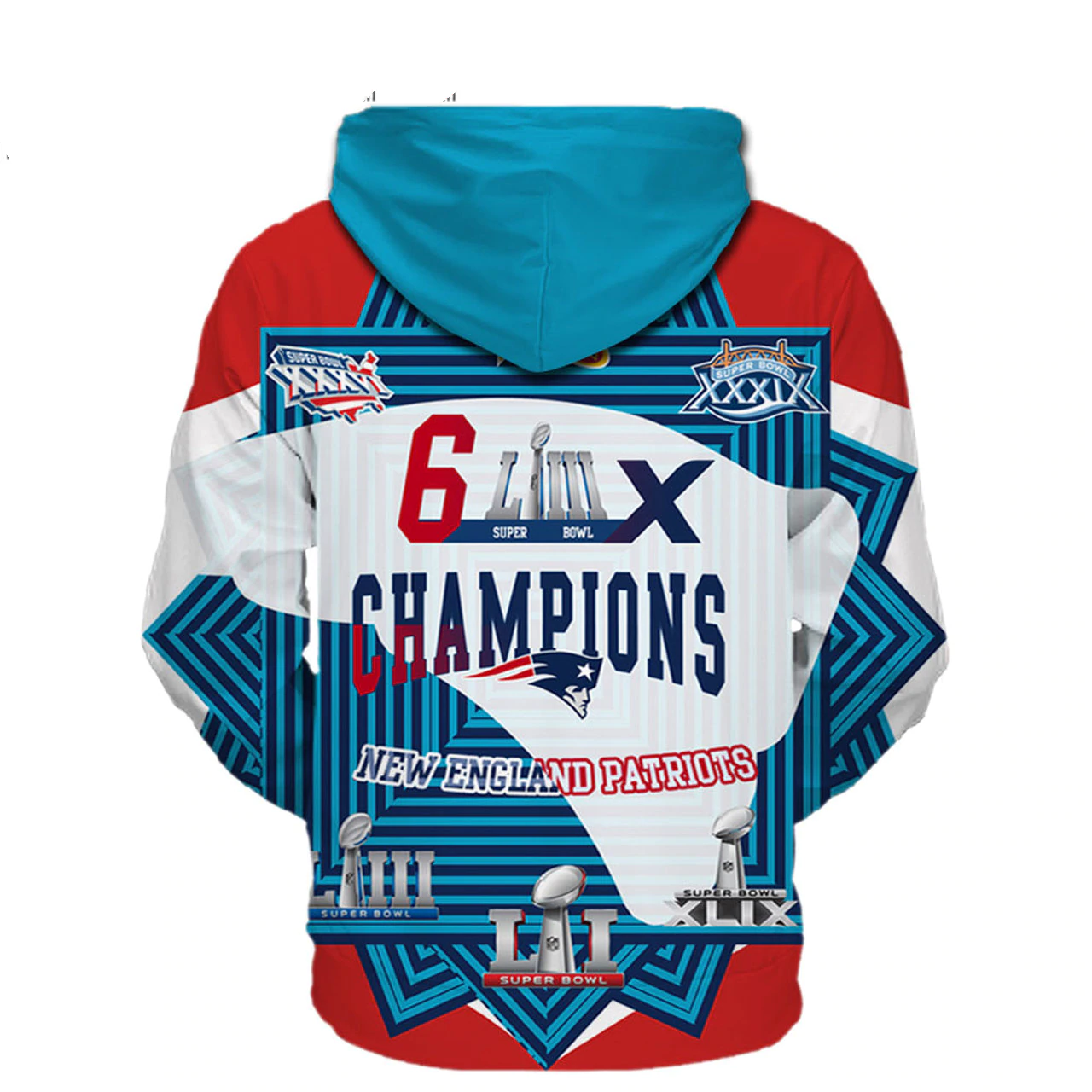 NEW ENGLAND PATRIOTS 3D HOODIE NNEP014