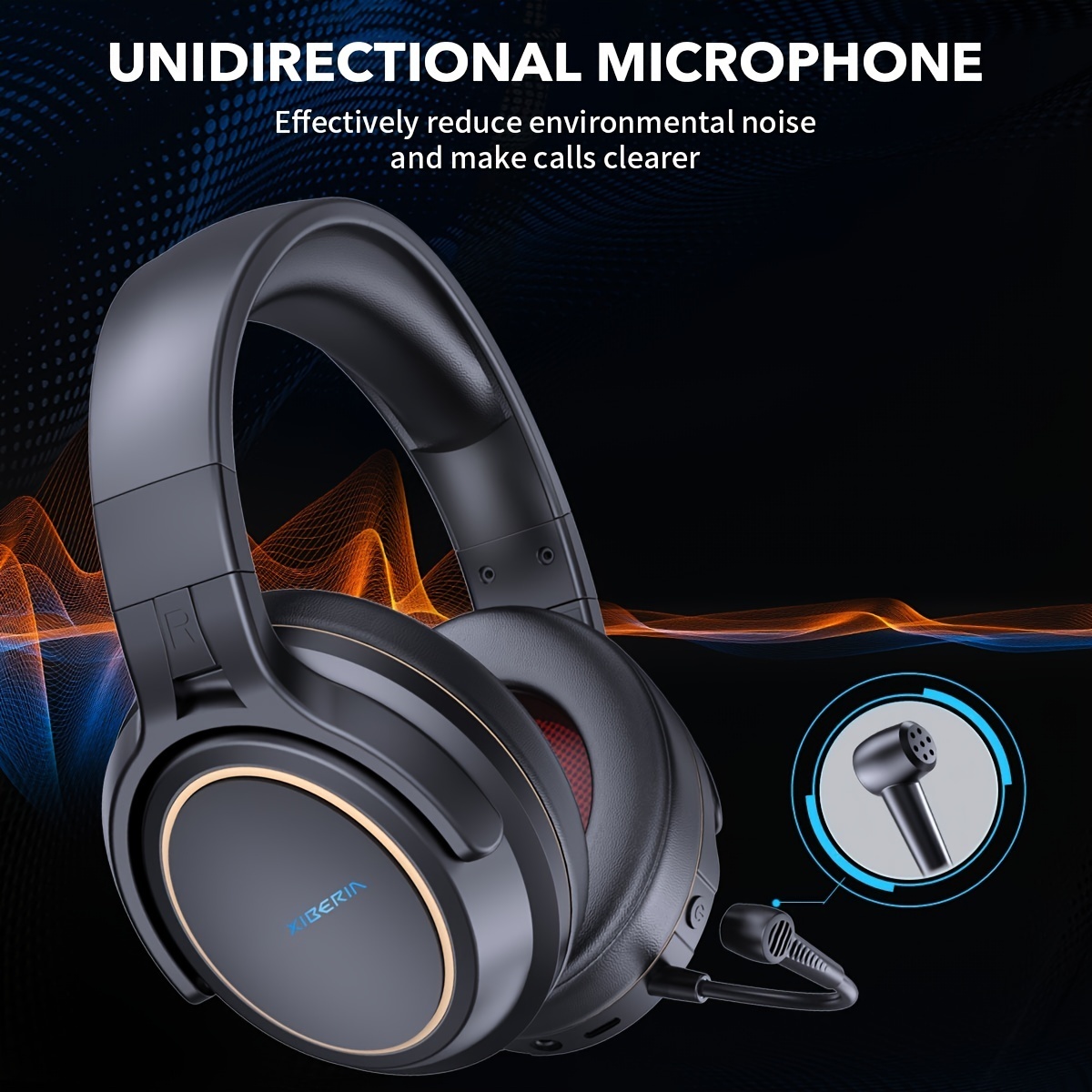 NUBWO Noise Cancelling Wireless Gaming Headset 5.8G For PS5,PS4,PC G01 Black
