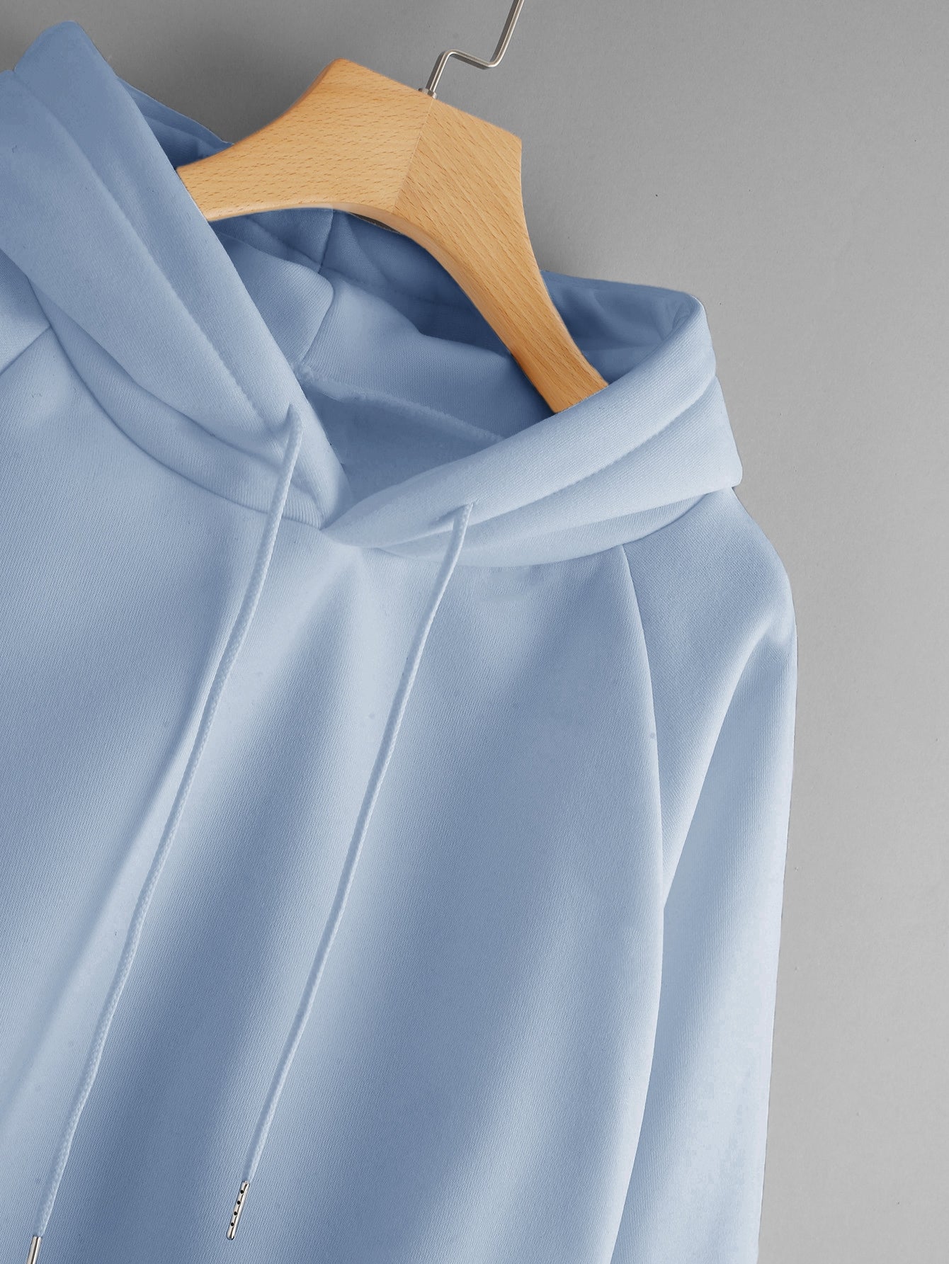 Drawstring Detail Solid Hoodie