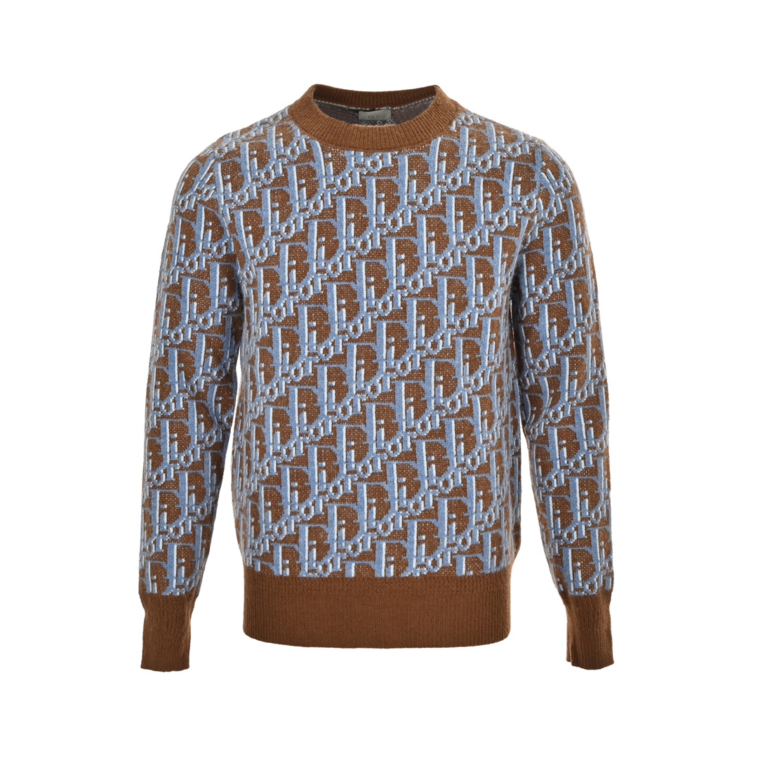Dior 24Fw monogram jacquard crew neck sweater
