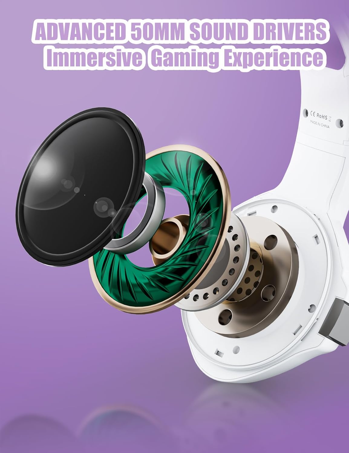 ZIUMIER Z66 Gaming Headset, Wired, Over-Ear, Noise Cancelling Mic, RGB Light, Stereo Surround Sound, Compatible with PS4, PS5, Xbox One, Laptop (Green)