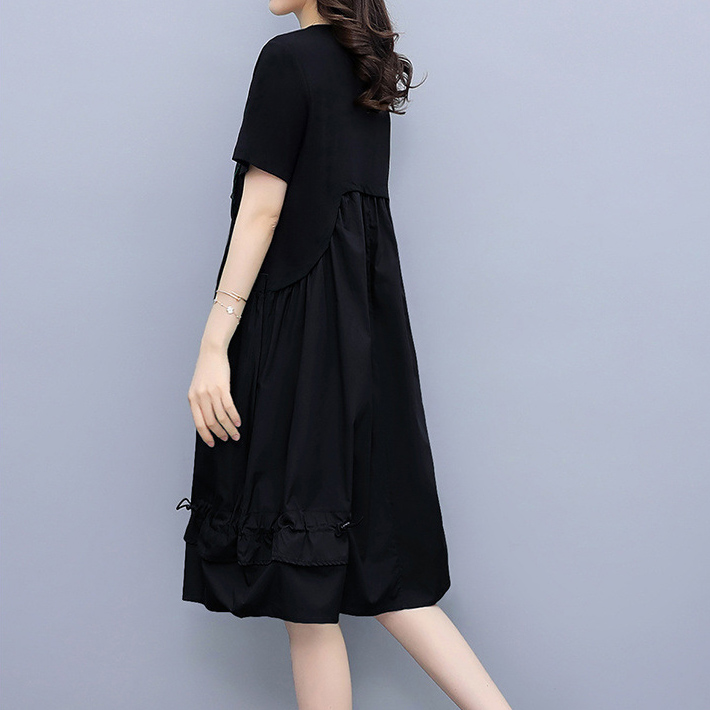 Black Waist-length a-line straps show thin dress