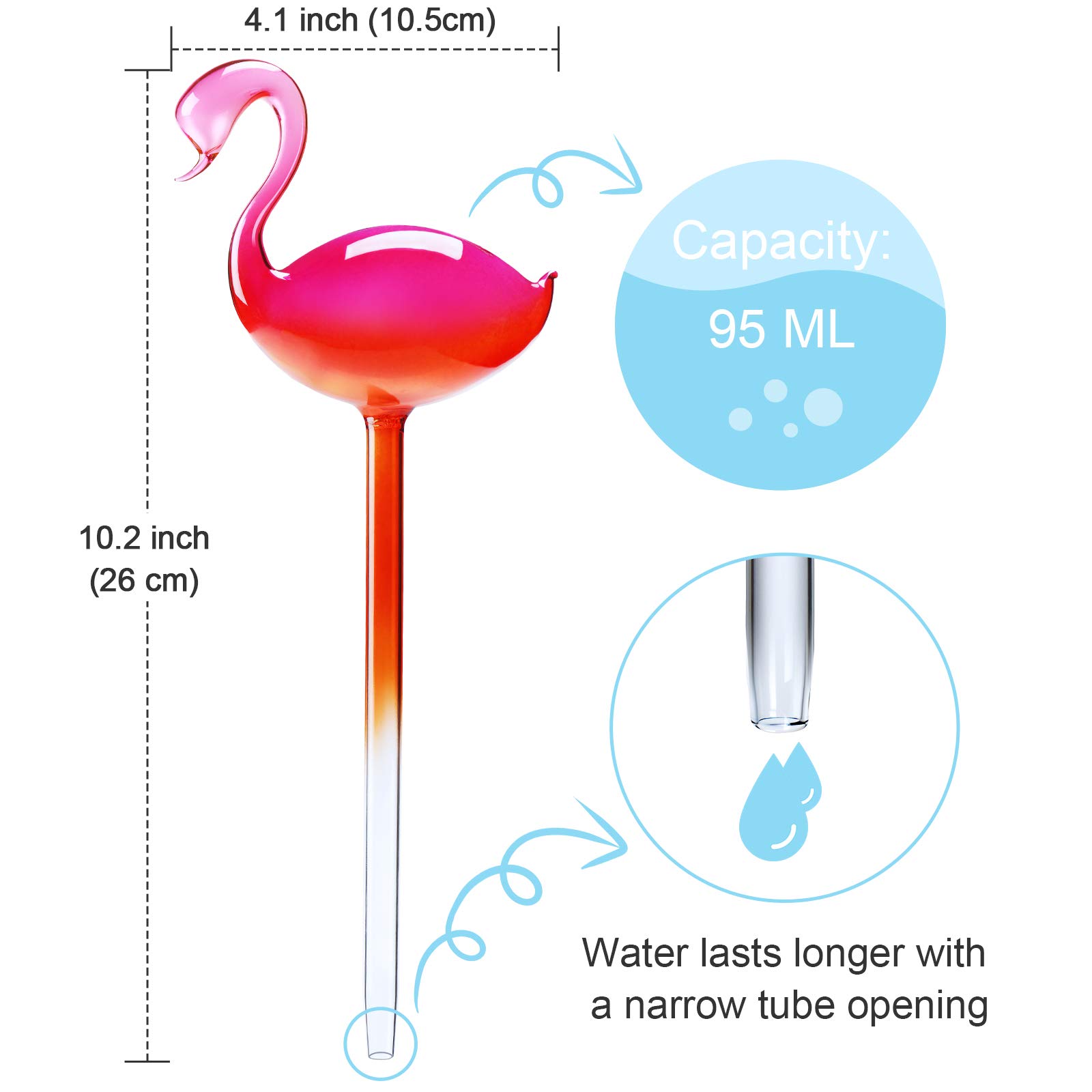 🔥NEW YEAR FLASH SALE 70% OFF🔥Self-Watering Glass Globes Flamingo Gradient Hot Pink
