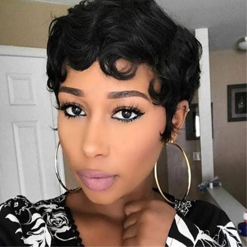 Lunawigs Women's Super Short Curly Parted Wigs - Bob Collection