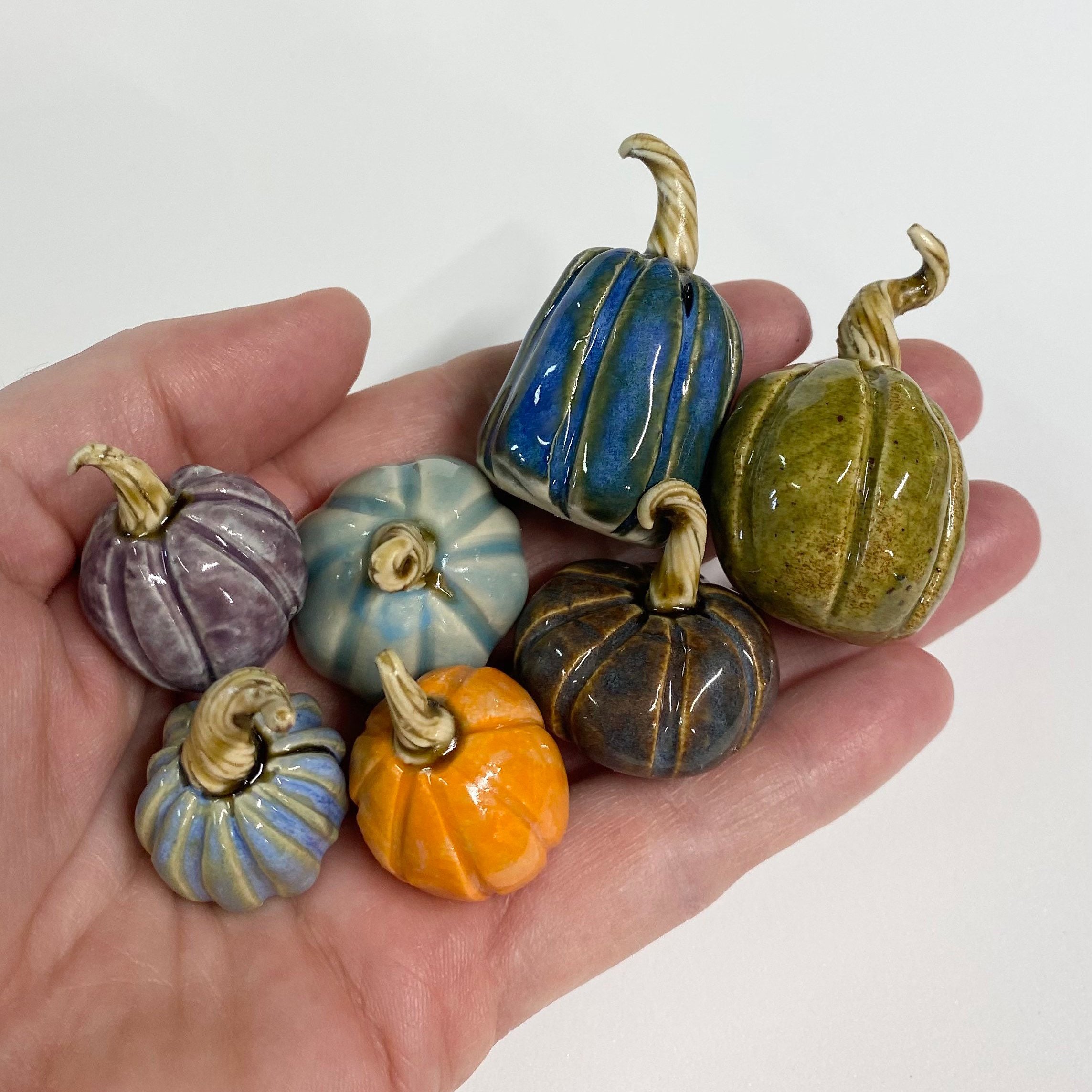 🎃Hand Made Ceramic Mini Miniature Pumpkin