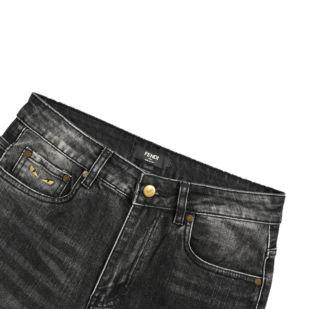 Fendi Little Monsters Embroidered Jeans