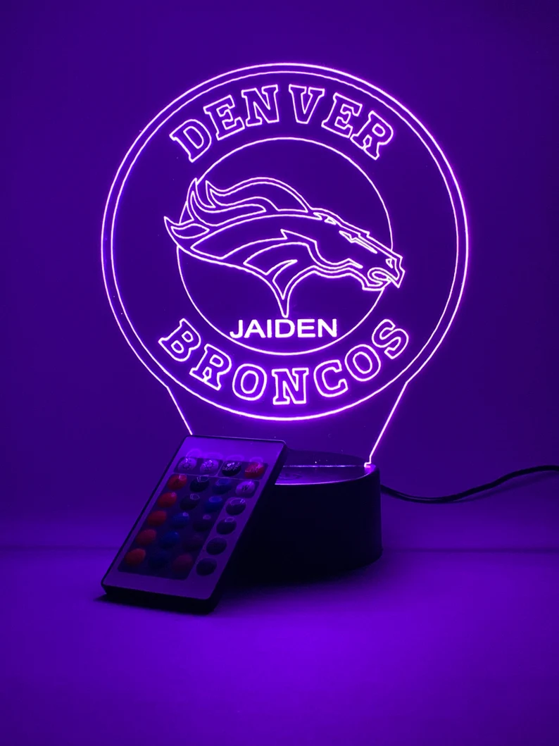 DENVER BRONCOS 3D LAMP PERSONALIZED