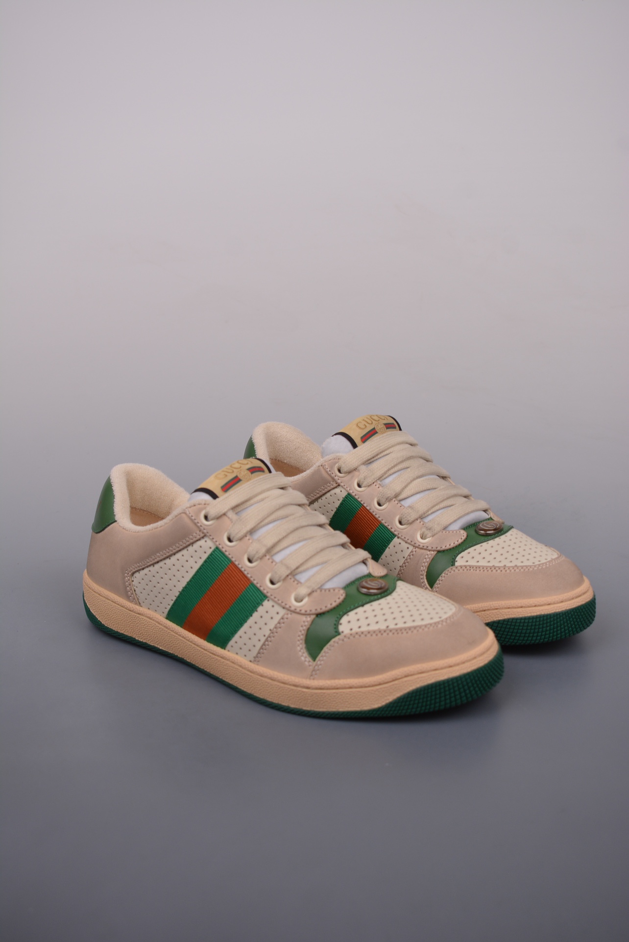 Gucci Screener GG Sneaker Low Off-White Perforated Distressed 546163 0YI20 9582