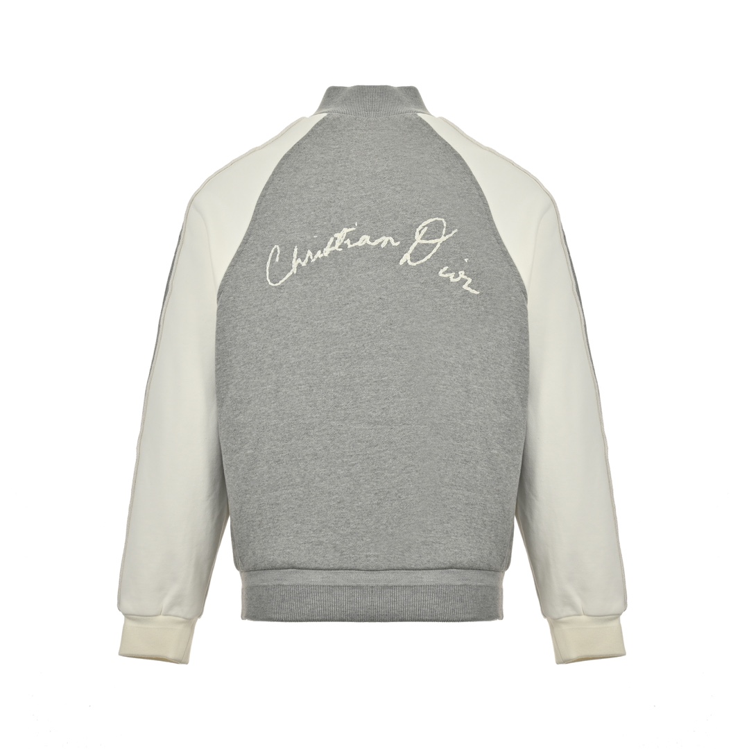 Dior 24Fw lily of the valley embroidery patchwork baseball jacket