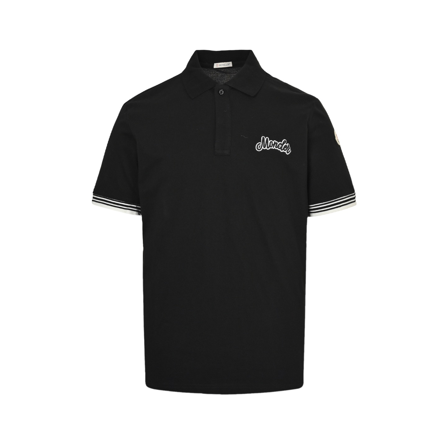 Moncler 25ss embroidered logo polo short sleeve