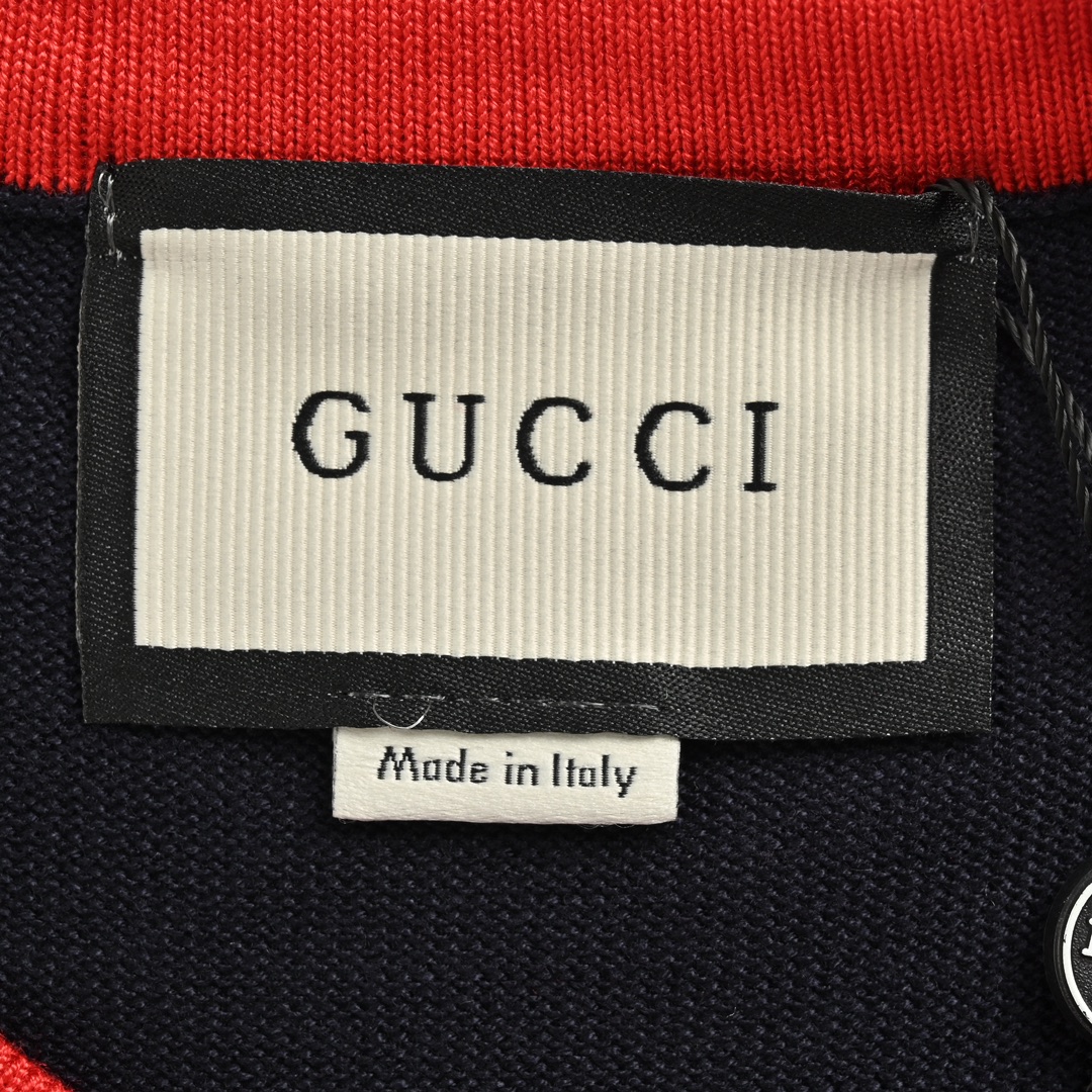 Gucci 24ss cherry embroidered knitted short sleeve