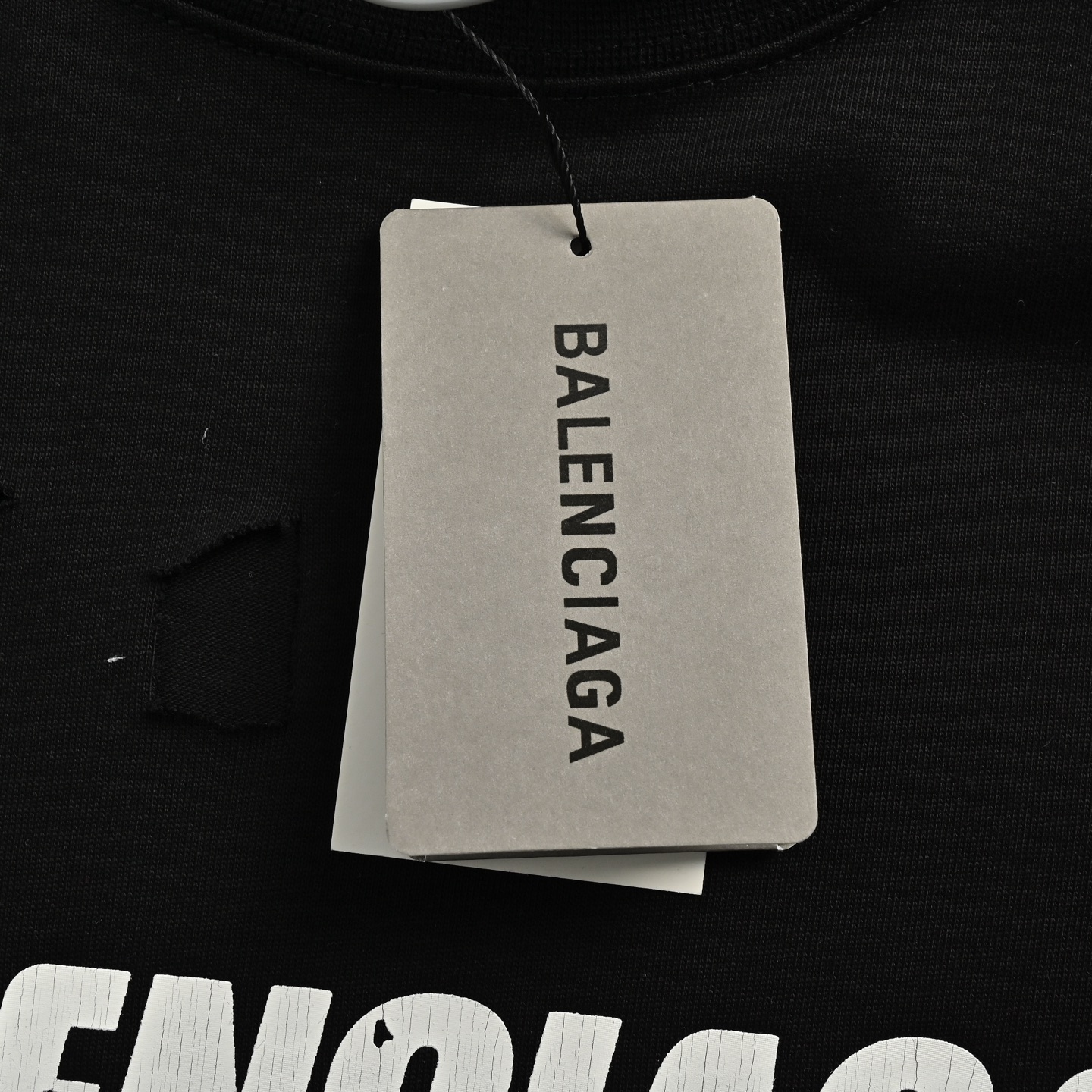 Balenciaga cracked letter print ripped short sleeves