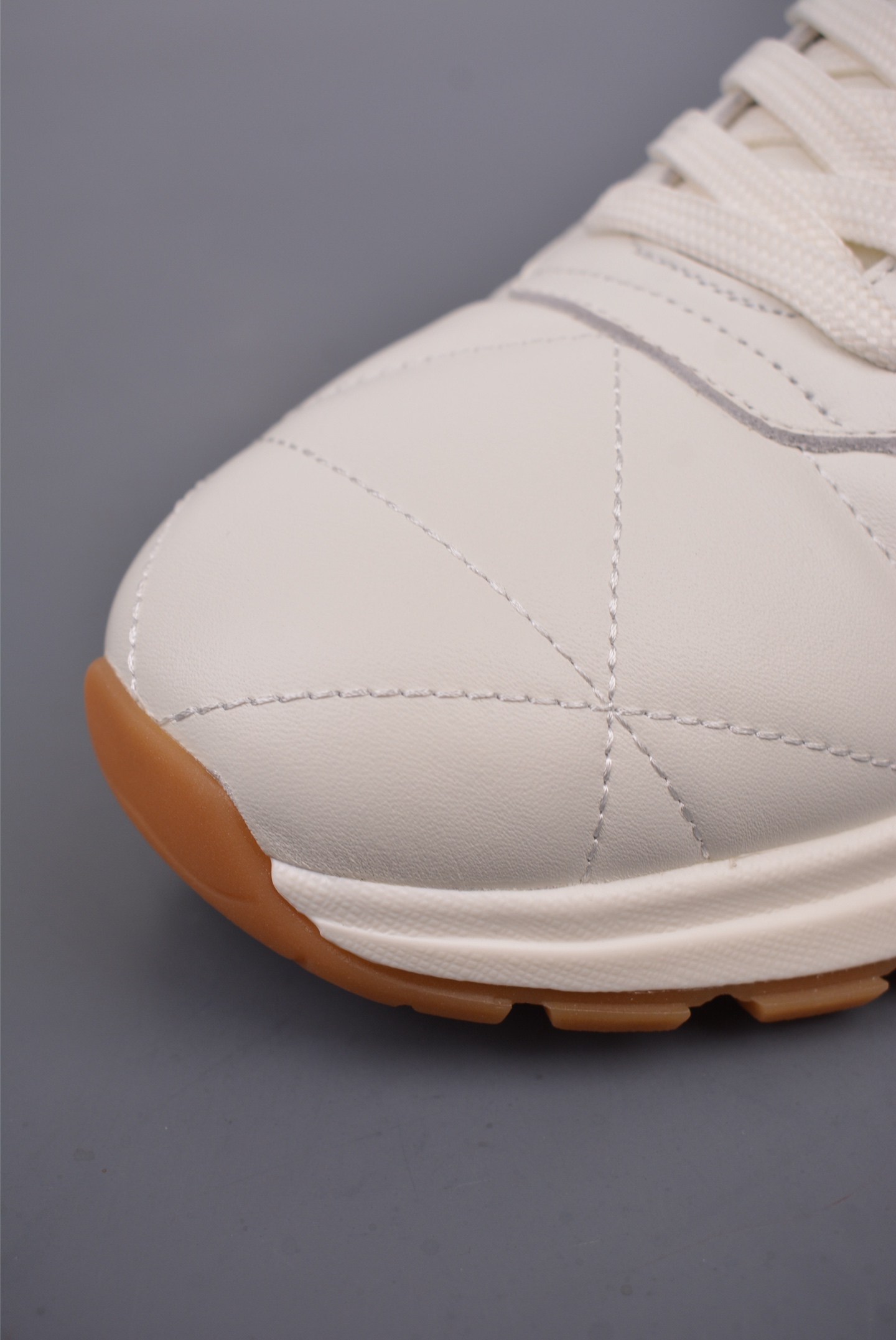 Prada PRAX 01 Triangle Logo Leather Sneakers Diamond Off-White 3D988M_3LF5_FG000