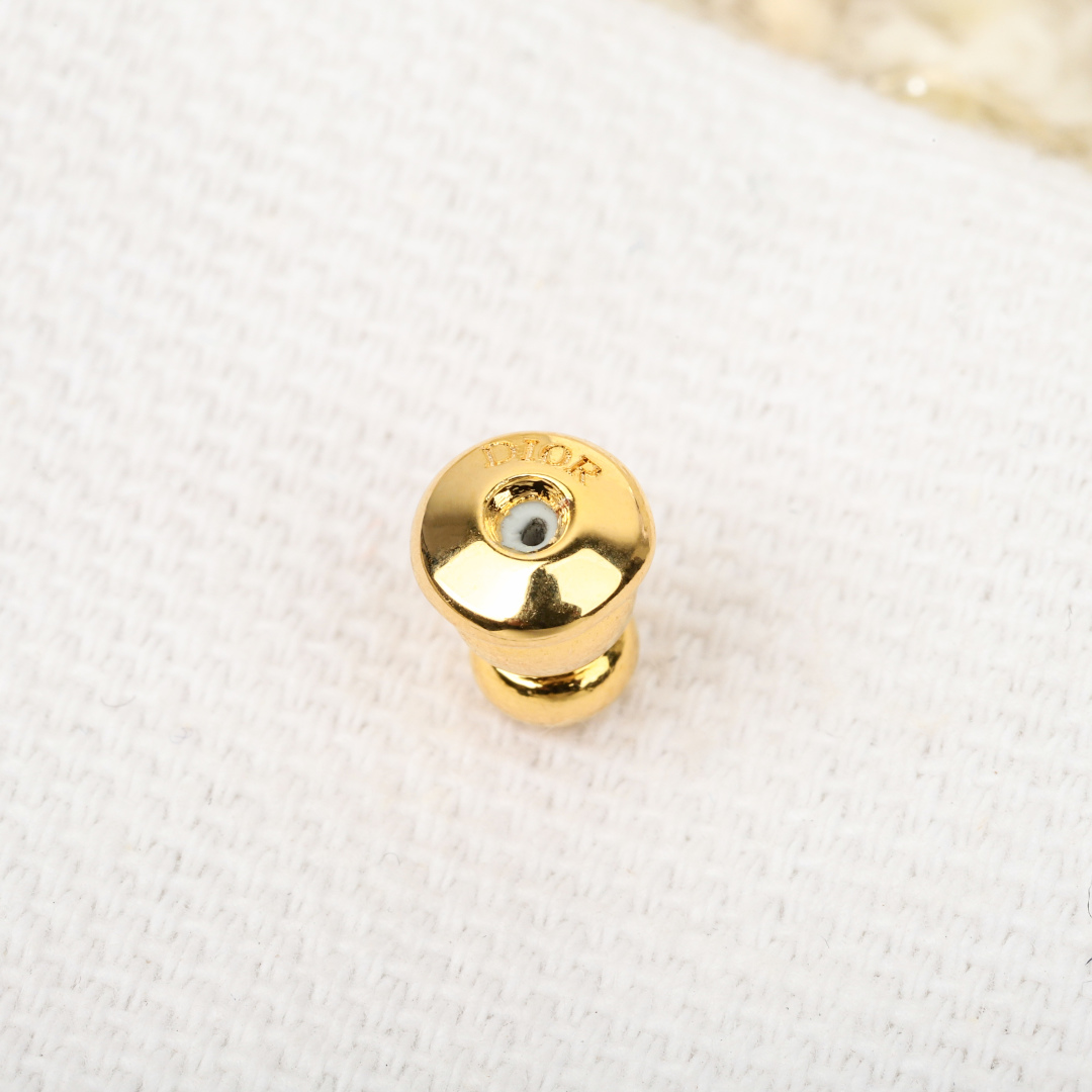 Dior Square Diamond Asymmetric Pearl CD Earrings