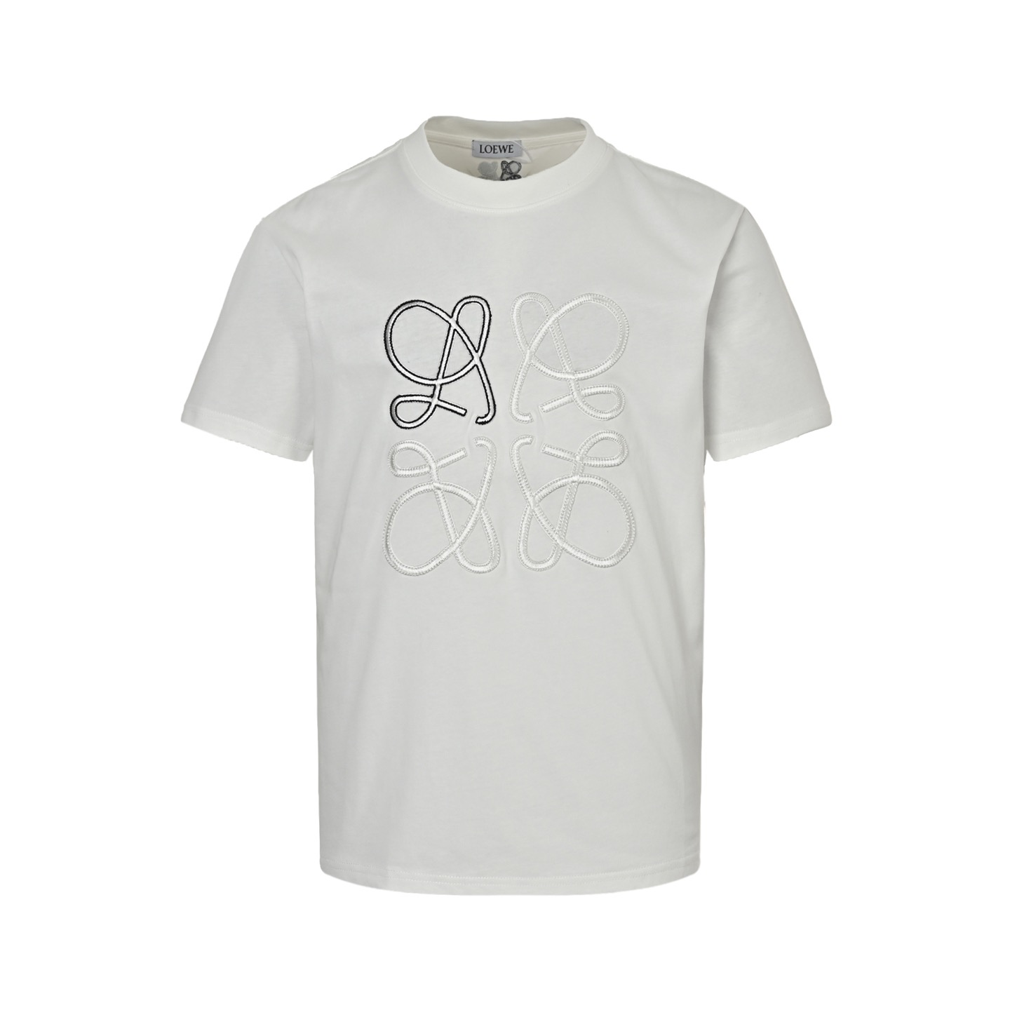 Loewe 25ss contrasting logo embroidered short sleeves