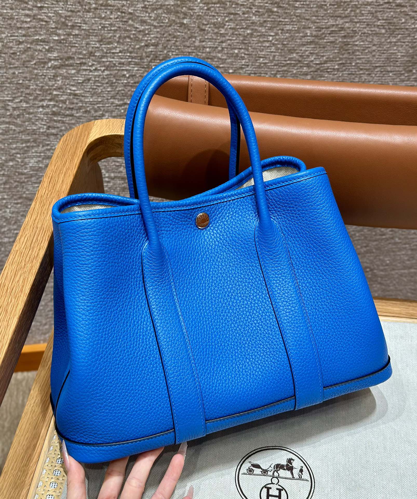 Hermes Garden party 30cm T7Blue Hydra (Handmade to order)