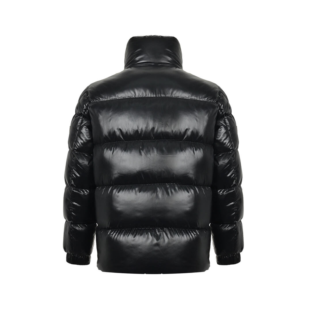 Moncler stand collar large arm logo down jacket