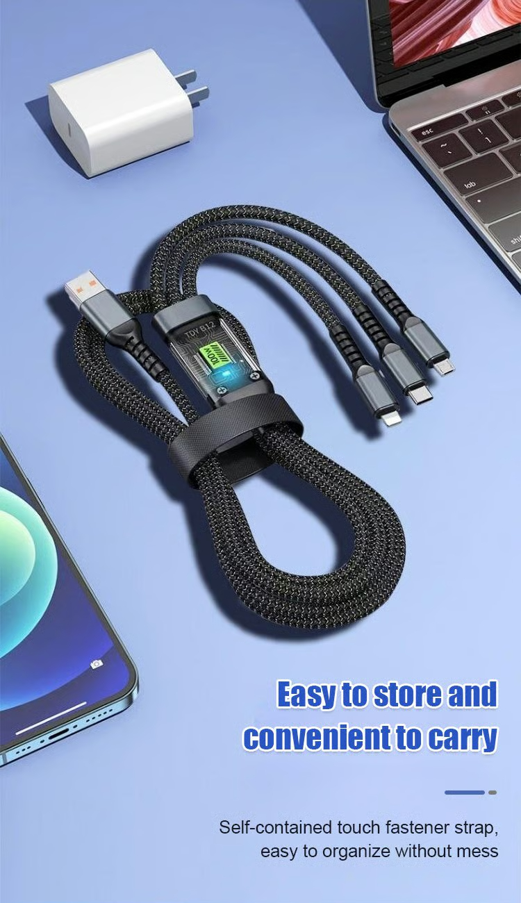 🔥Hot sale🔥Transparent Luminous Charging 3-in-1 Data Cable