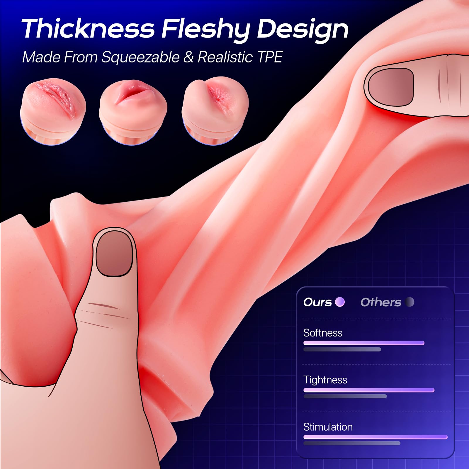 Male Masturbator Sex Toys for Men - 3 Sleeves Sets AI Sync Pocket Pussy Penis Pump with 9 Sucking & 9 Vibrating, APP Control Mens Sex Toy Adult Toys, Colorful Lighting Stroker Blowjob Machine