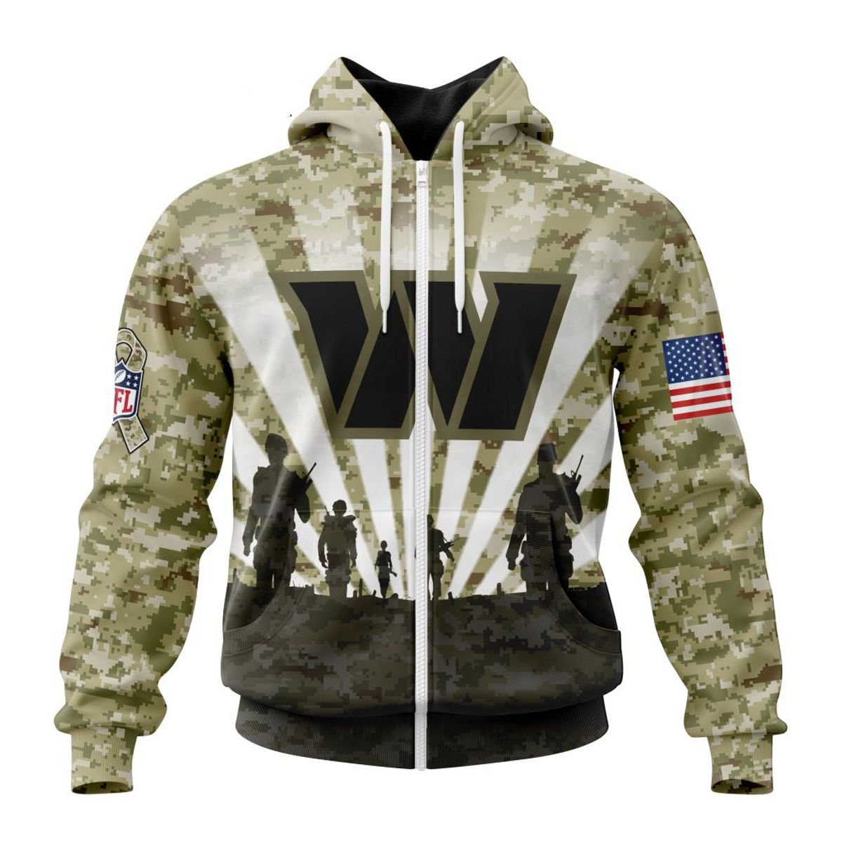 WASHINGTON 3D HOODIE HONOR VETERANS