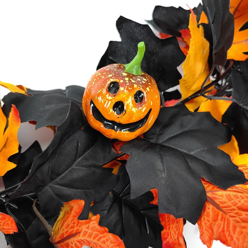 5.74ft Gothic Maple Leaf Pumpkin Vine with Spider