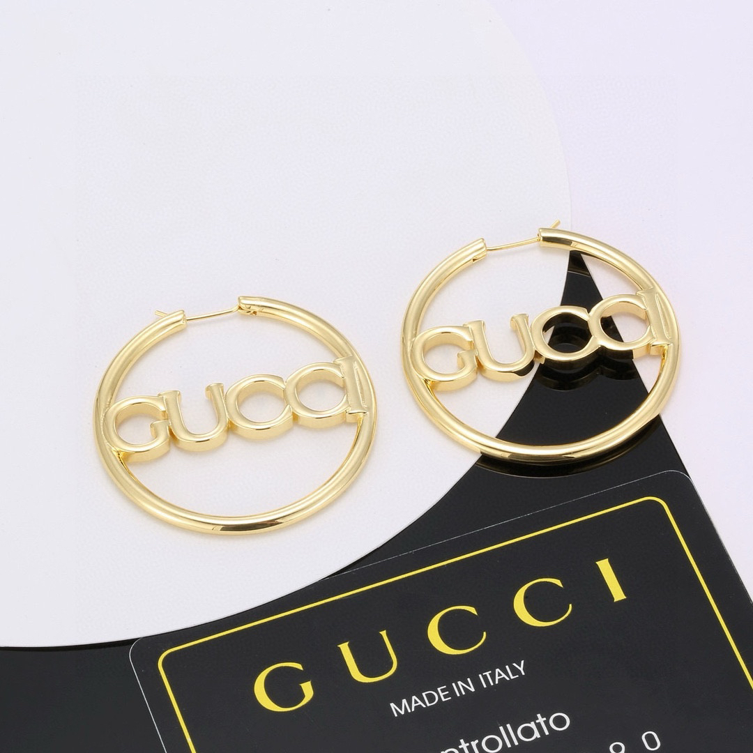 GUCCi font hoop earrings