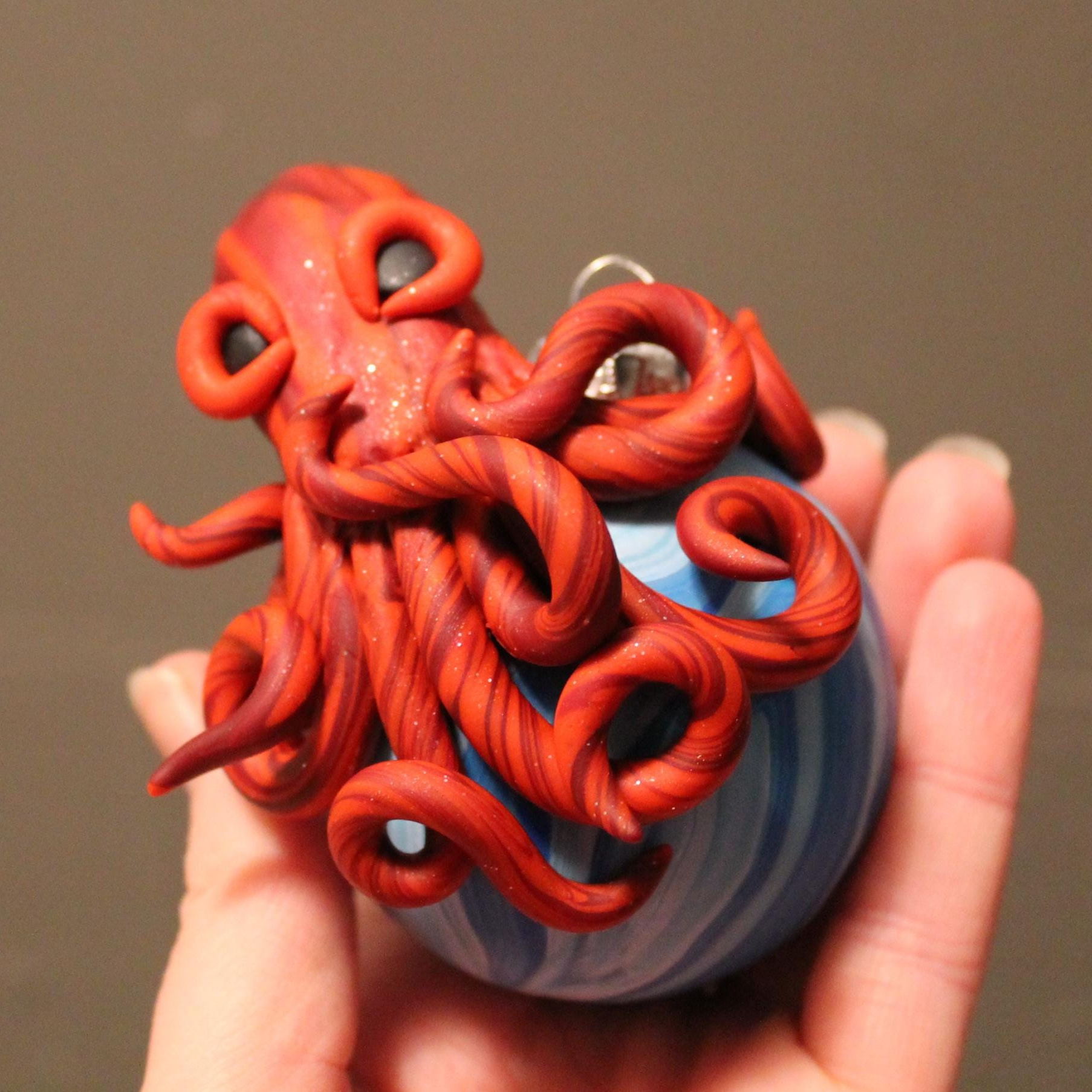 Clay Octopus Christmas Ornament