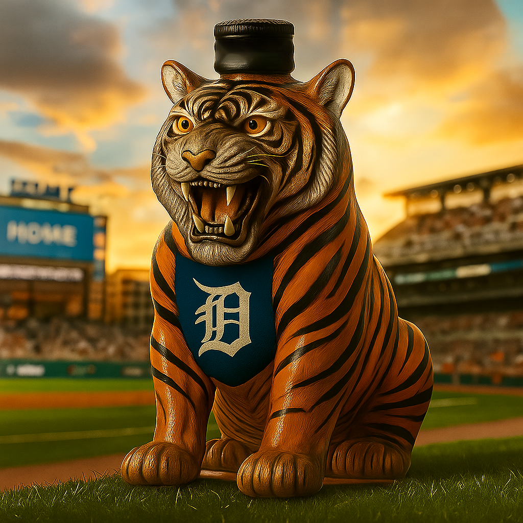 Detroit Tigers Roaring Tiger Whiskey Bottle