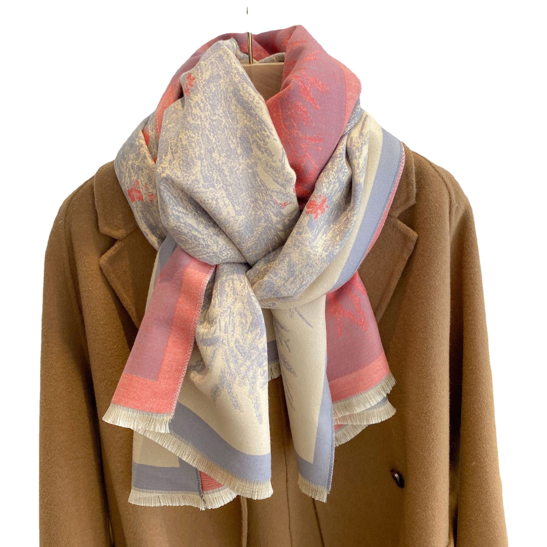 Luxury Design Thick Foulard Cashmere Scarf Ladies Winter Pashmina Female Shawls Wraps Floral Women Blanket Warm Scarf Shawl