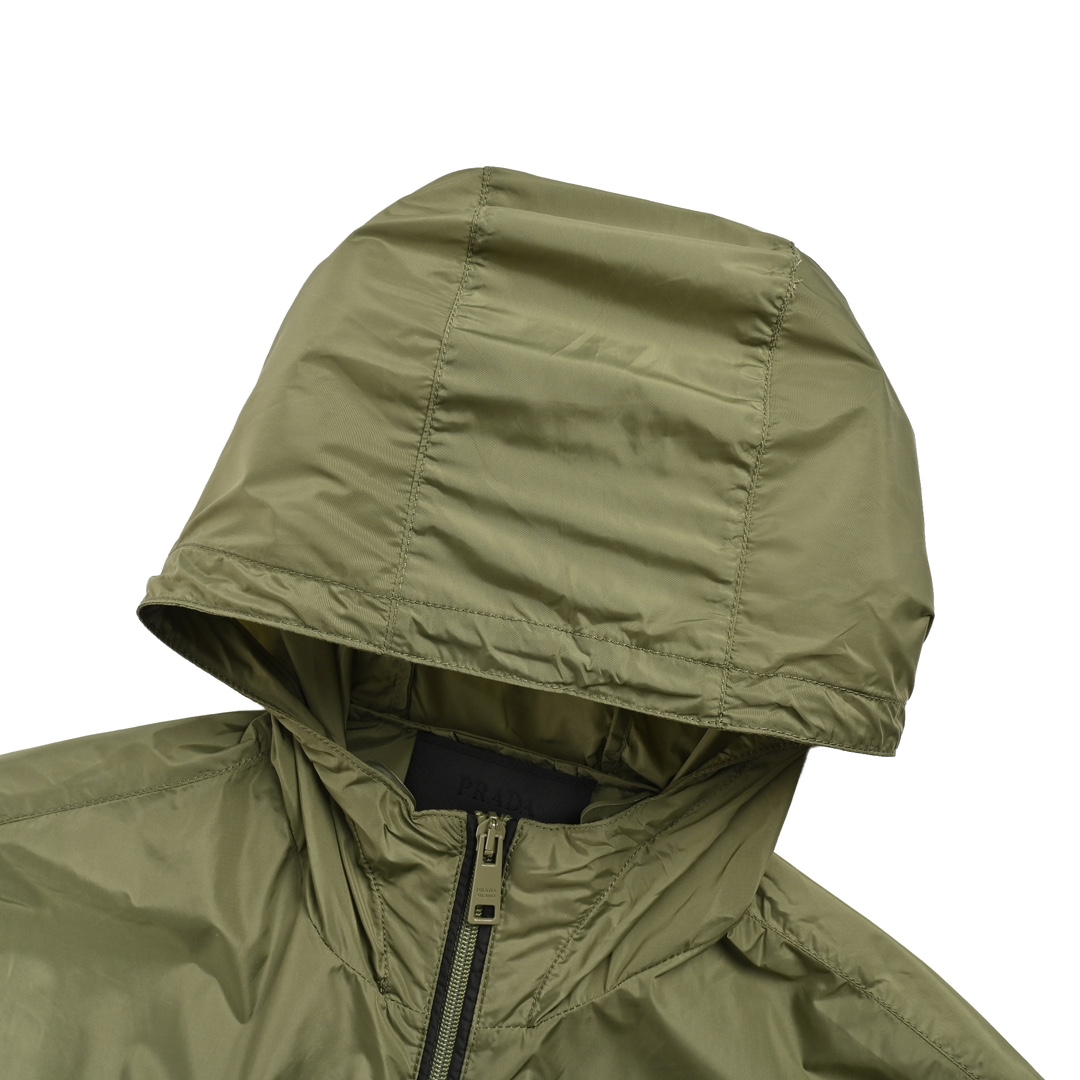 Prada 24ss camping style zip-up nylon hooded jacket
