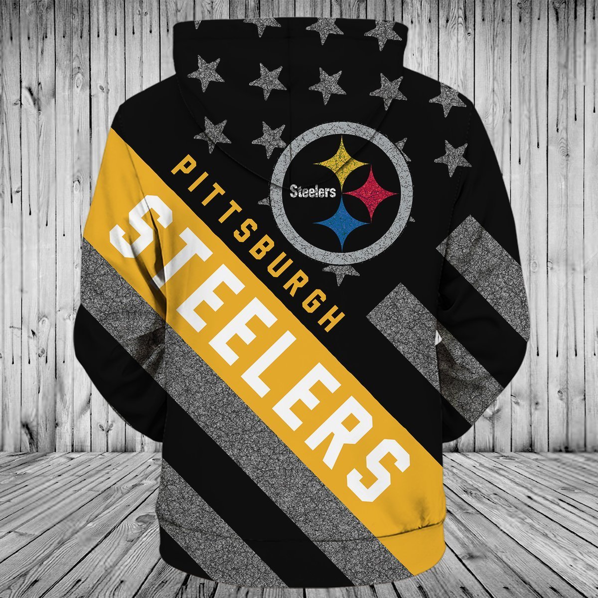STEELERS 3D HOODIE FLAG4