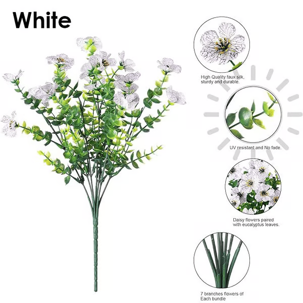 🔥Last Day 49% OFF🔥UV Resistant Silk - Artificial Faux Flowers Eucalyptus Violets