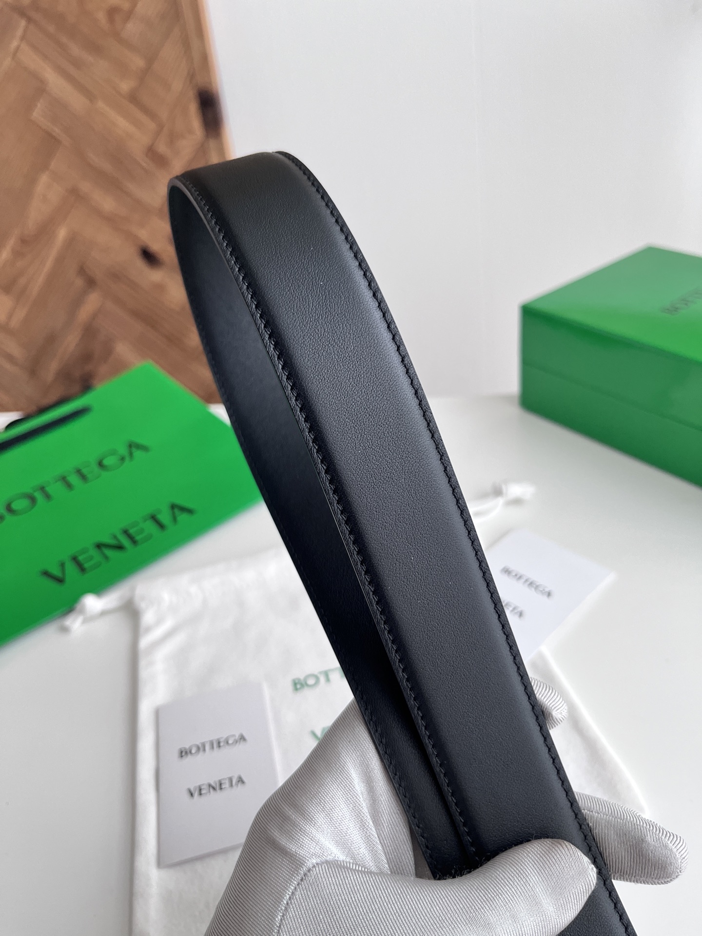 Bottega Veneta pin buckle cowhide double-sided belt 3.5cm wide