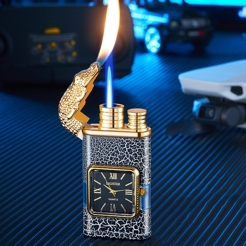 Windproof Lighter Vintage Watch Bezel Jet flame Torch
