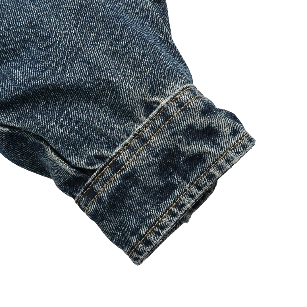 Prada 24Fw triangle logo denim quilted jacket