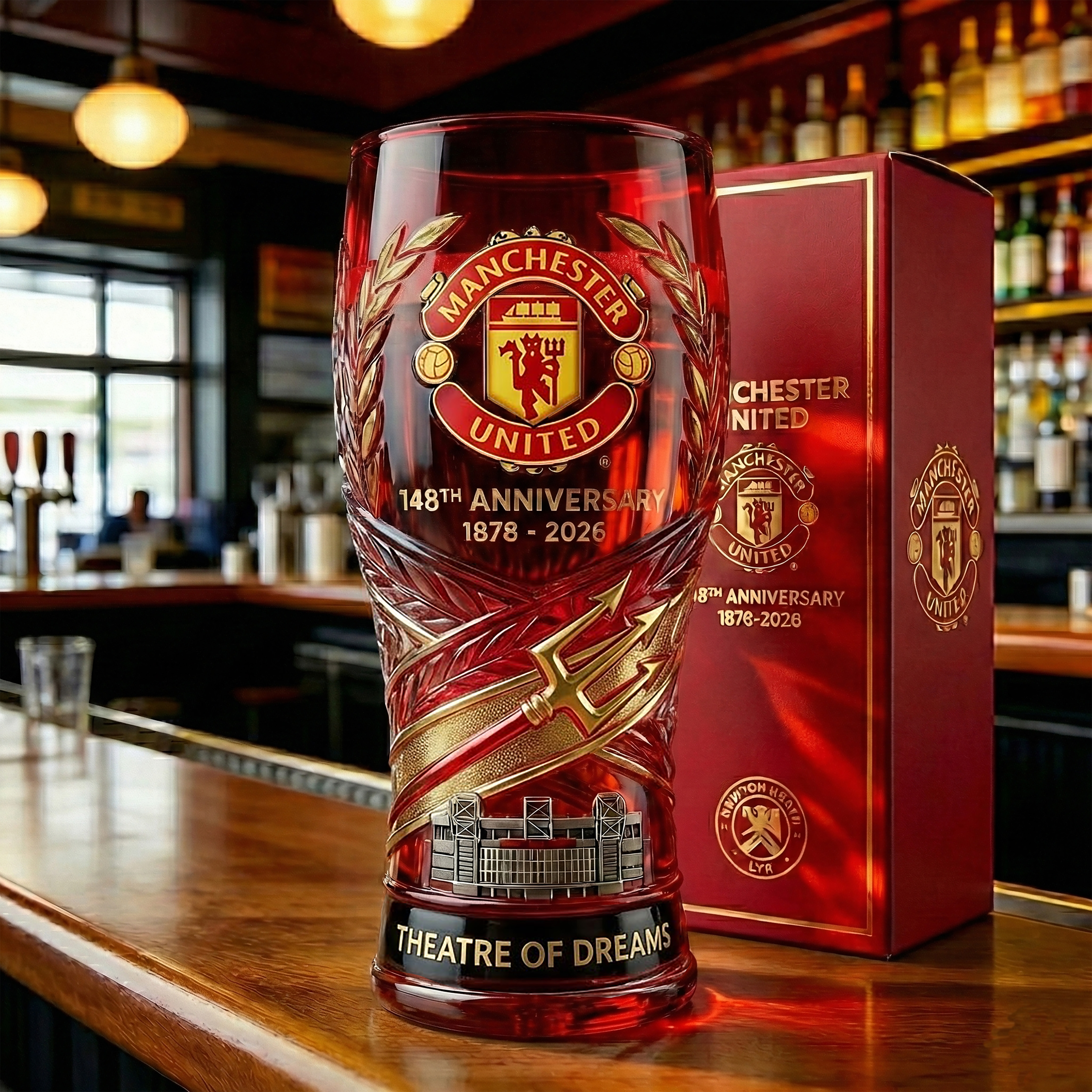 Manchester United 148th Anniversary Commemorative Pint Glass