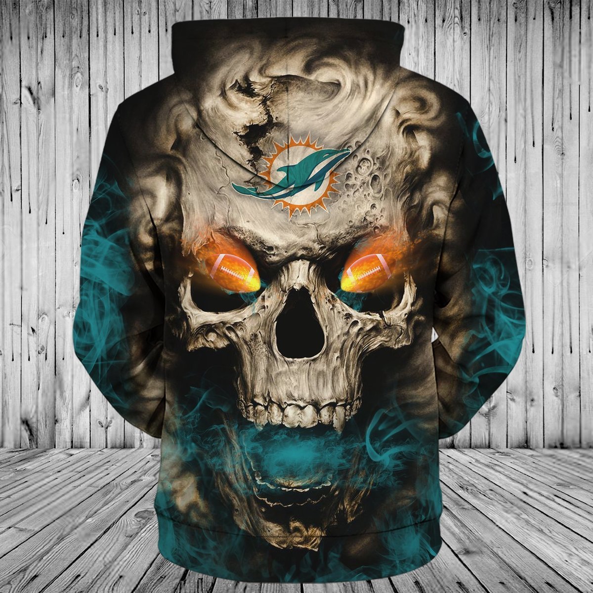 DOLPHINS 3D HOODIE SKULLHO4