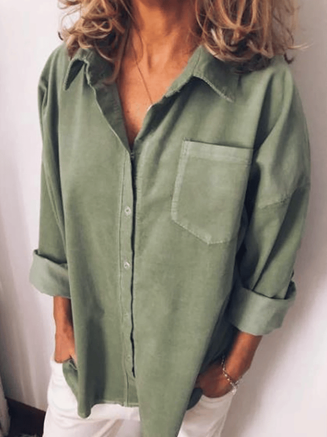 Women's Casual Pure Color Cotton Shirt