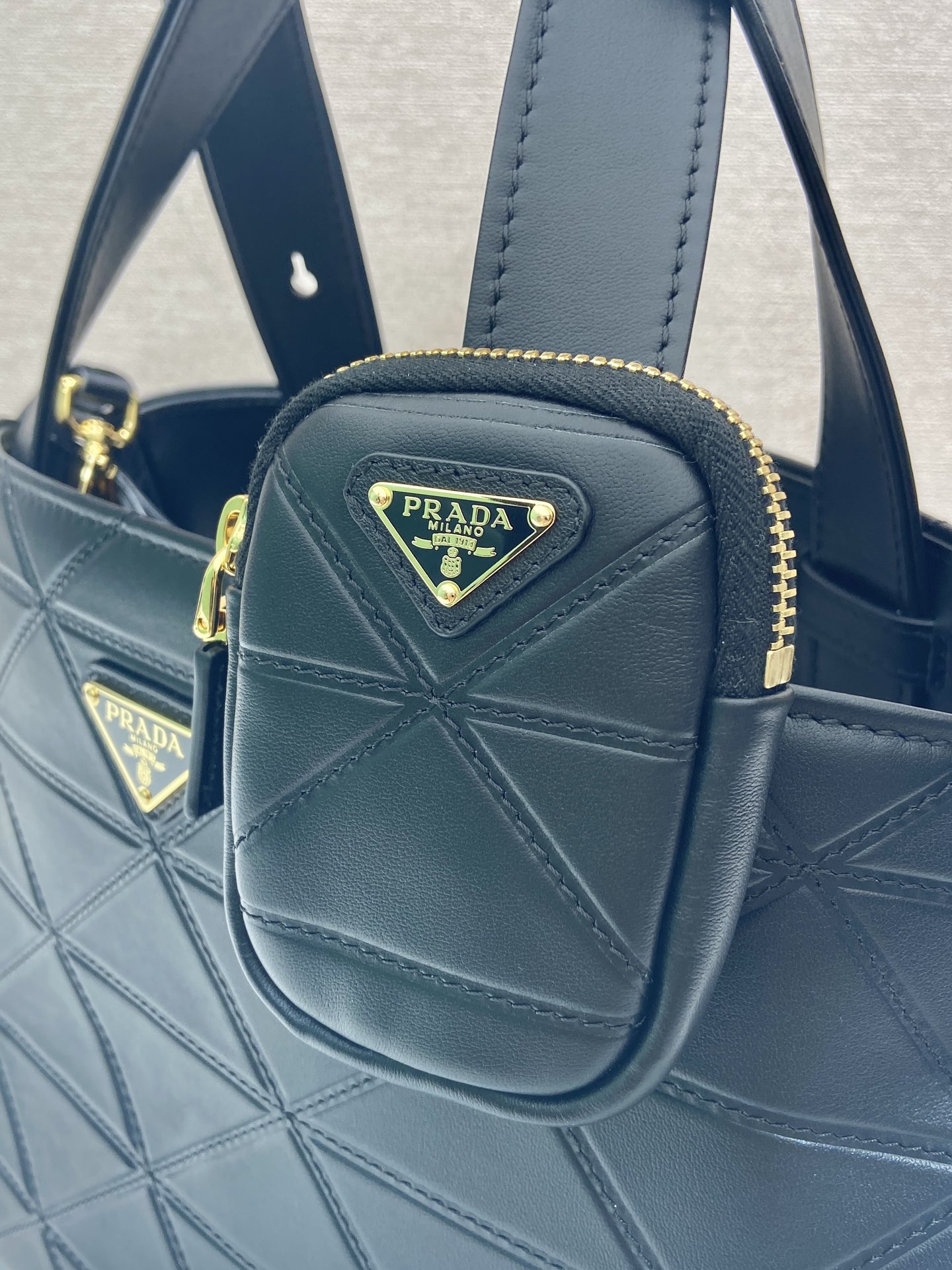 Prada Geometric Line Medium Tote Bag 1BG545