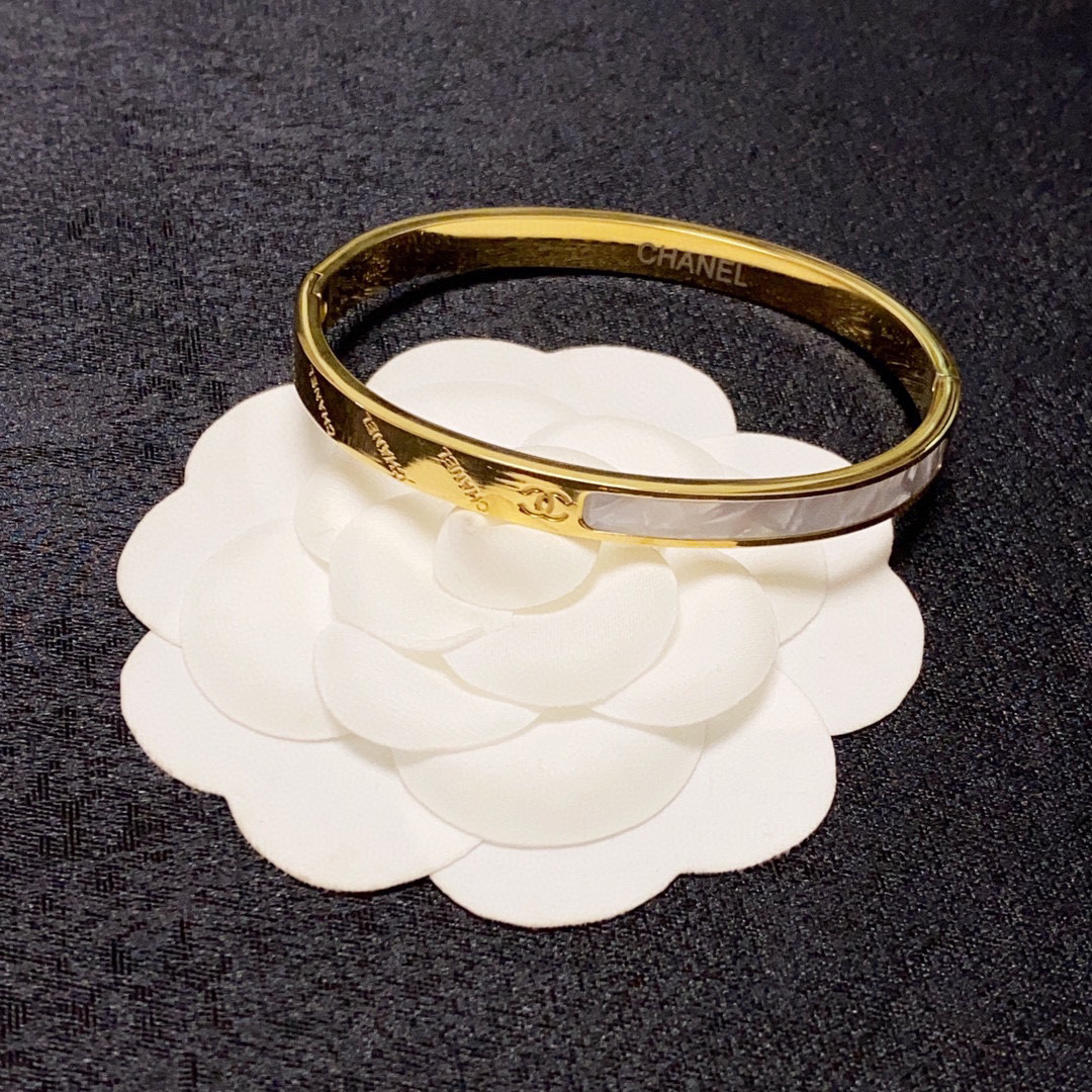 Chanel white mother-of-pearl bracelet