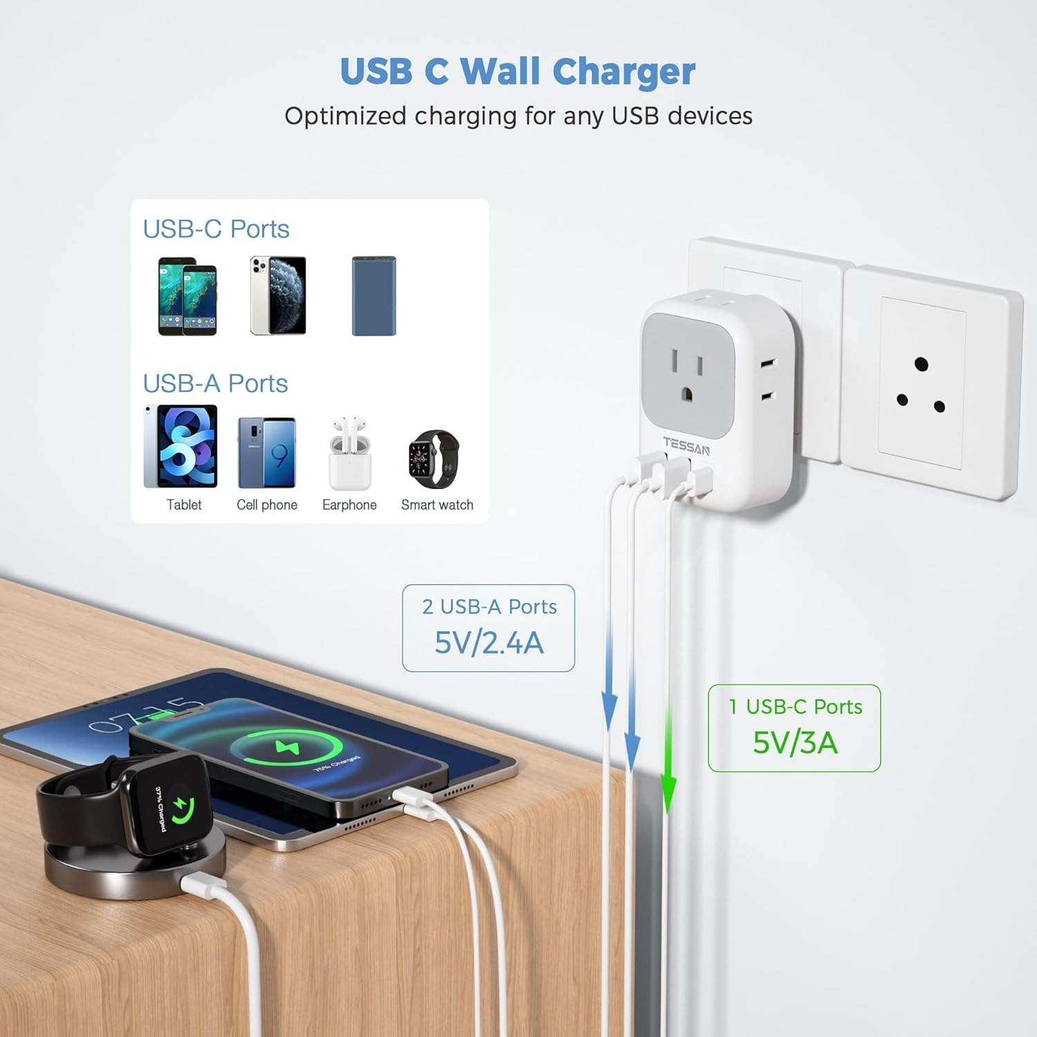 💥ON SALE💥International power adapters are applicable to Italy, Spain, France, Portugal, Iceland, and Germany.