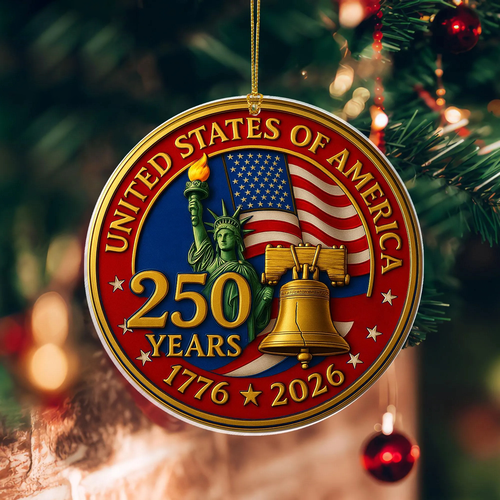 United States 250th Anniversary Christmas Ornament