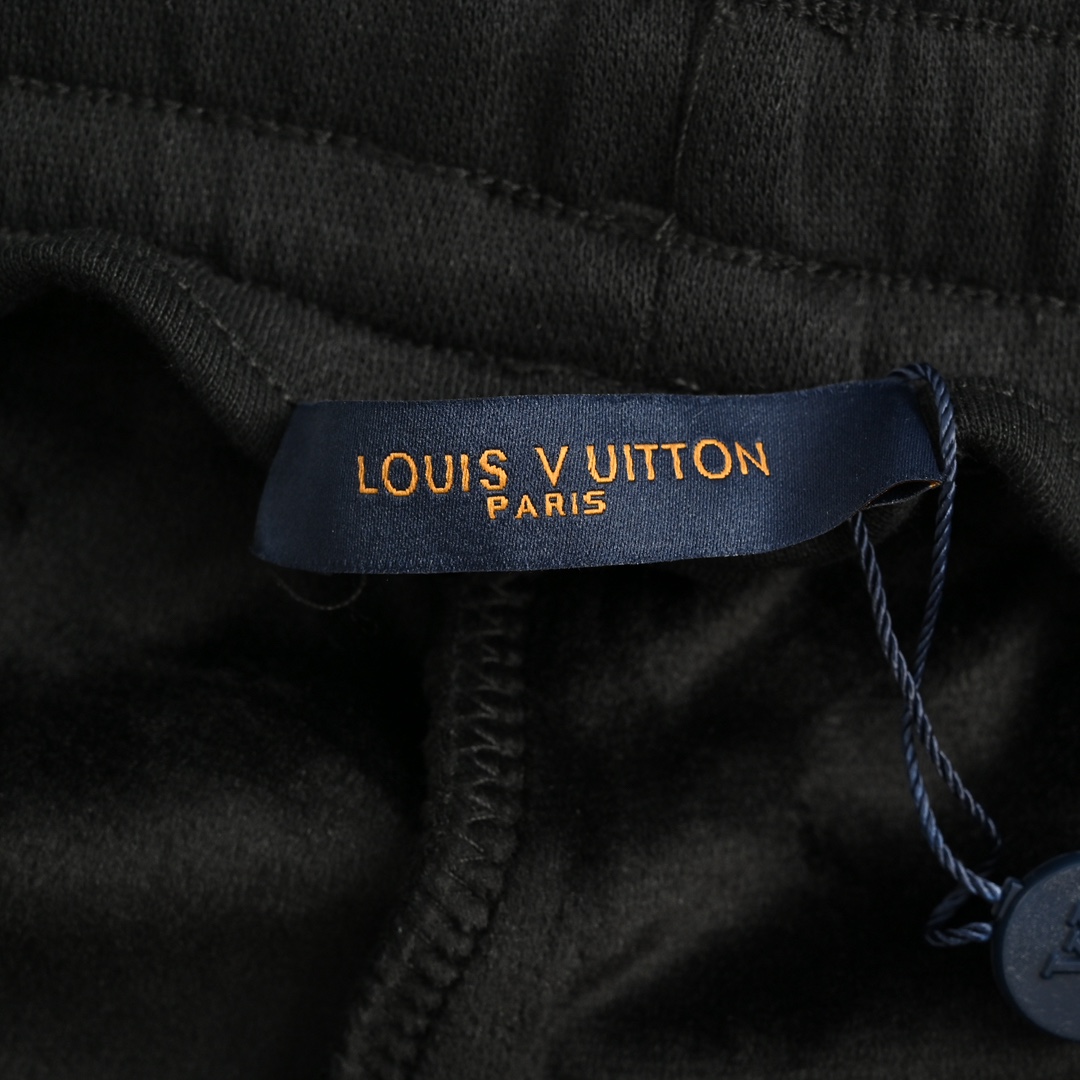 Louis Vuitton 24Fw 3D colorblock embroidered logo velvet trousers