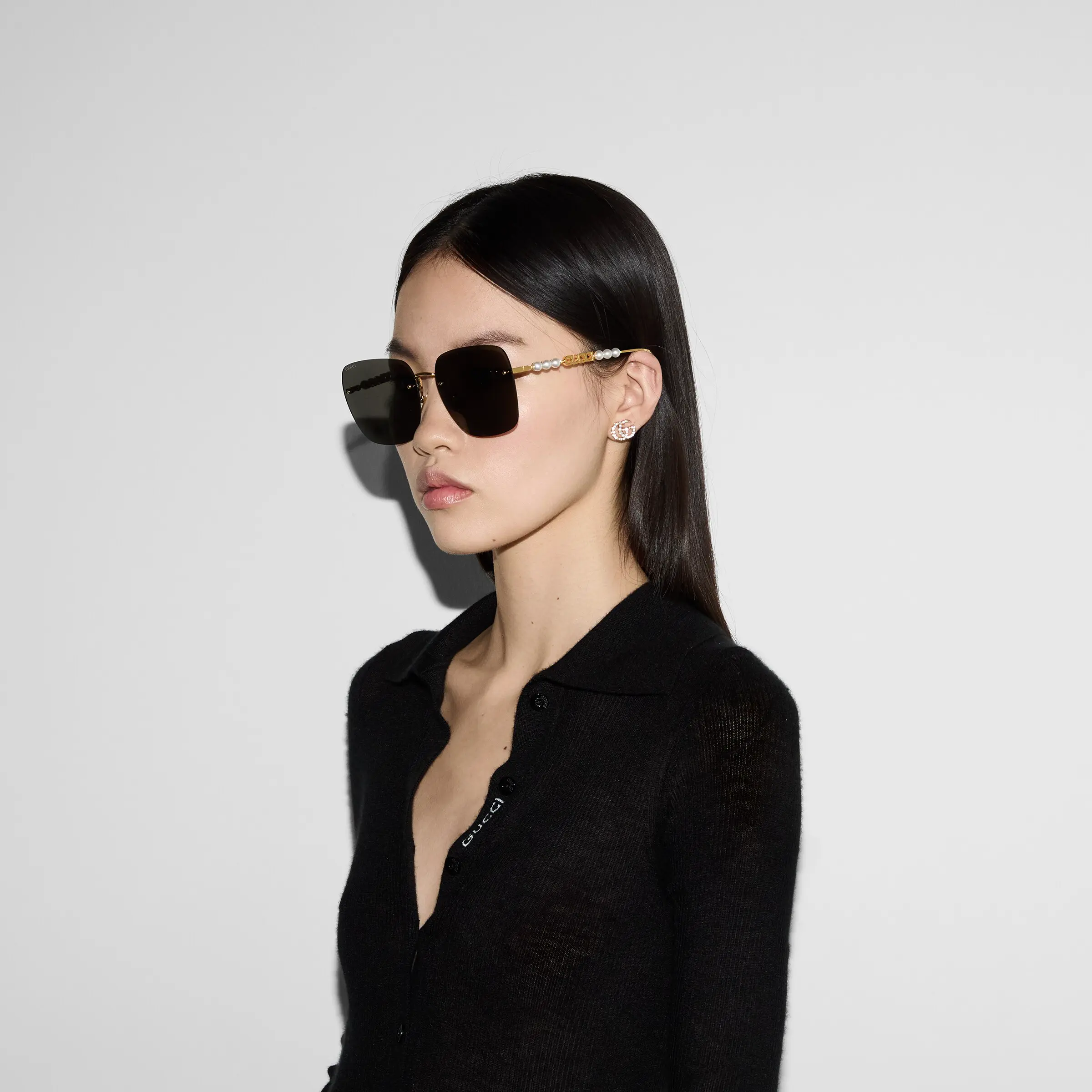 Gucci low bridge fitted square frame sunglasses
