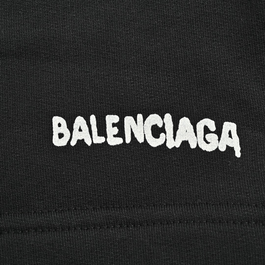 Balenciaga 23ss ink blurred letter shorts