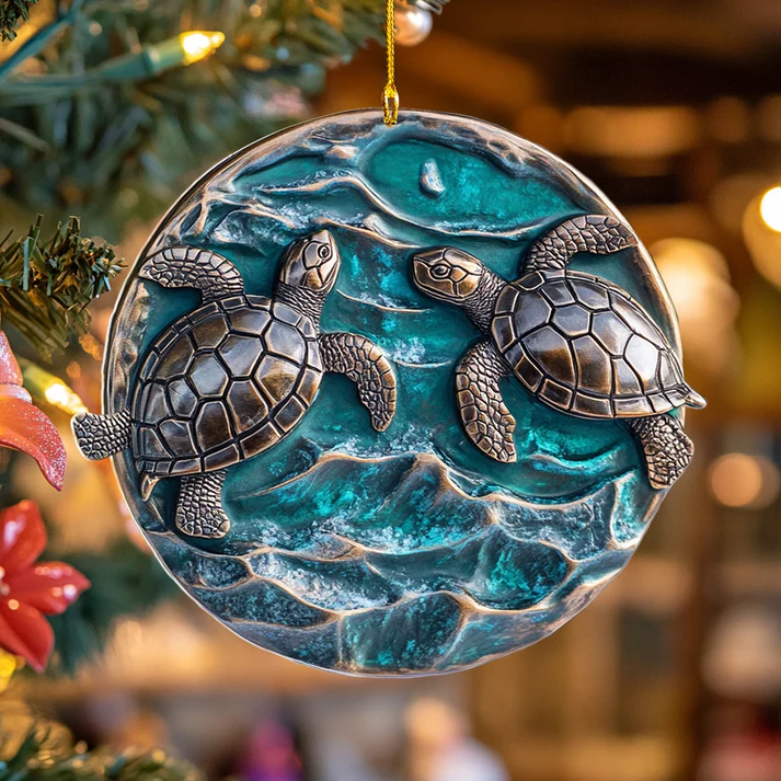 Family Tide Sea Turtle Ornament