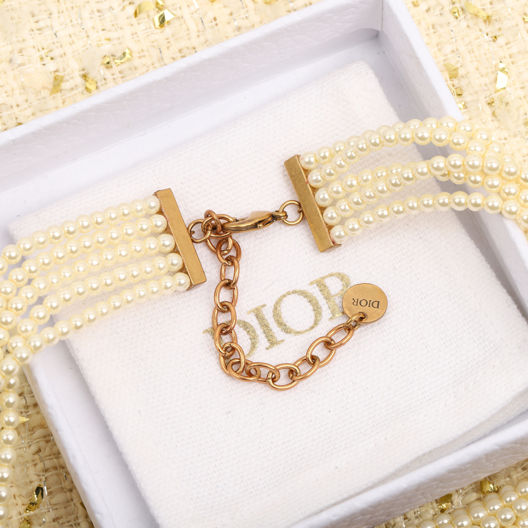 Dior 5-layer chain pearl necklace