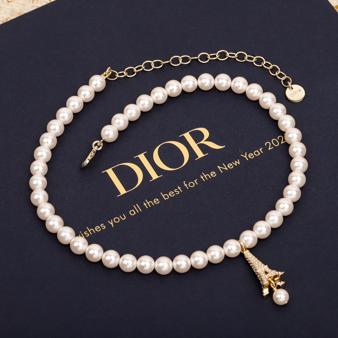 Dior Eiffel Tower Pearl Necklace